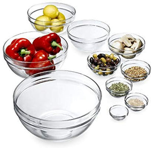 Glass Stackable Mixing Bowls 10 Pc set - Matarow