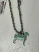 Turquoise Brushed Goat Necklace, Silver